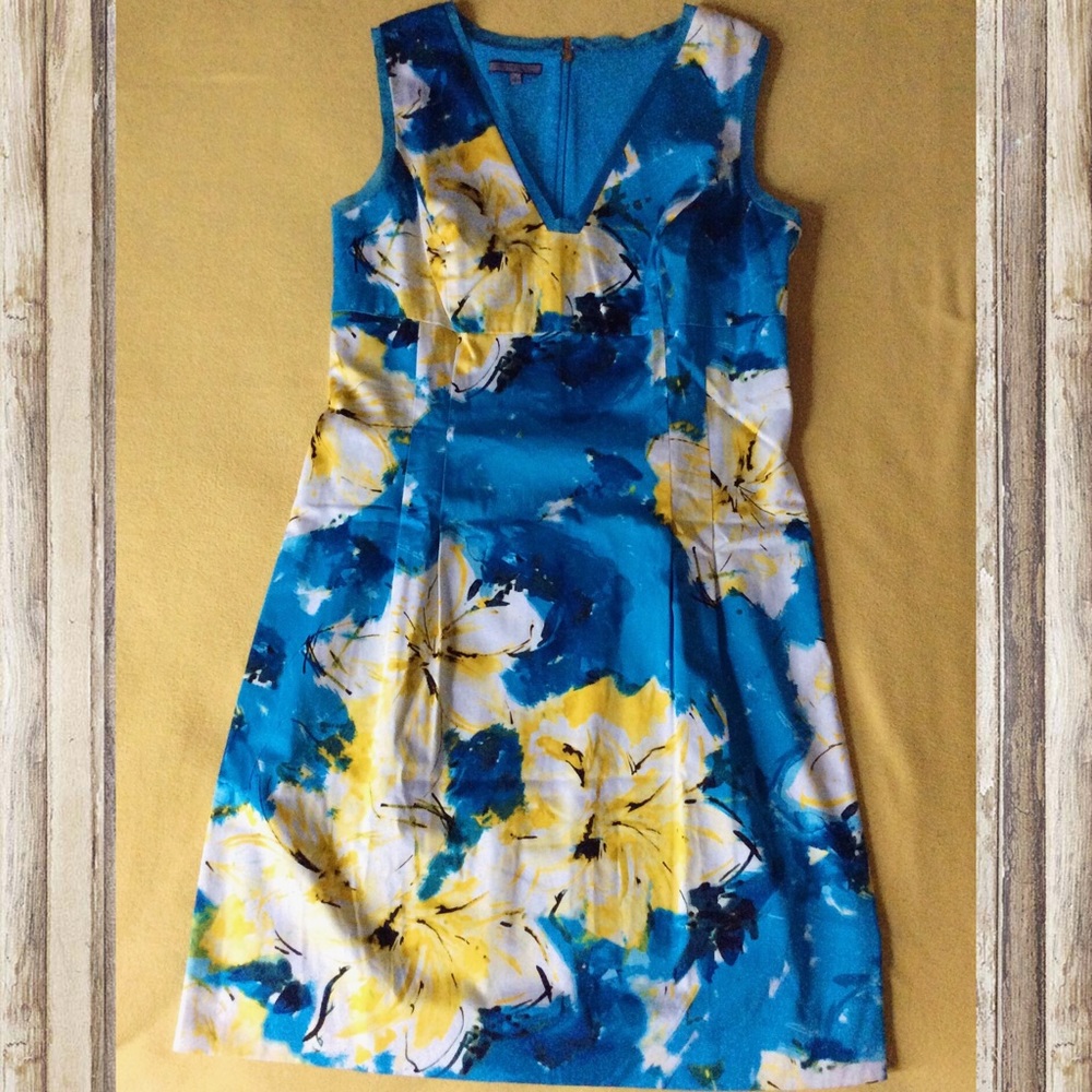 Anne Klein Floral Turquoise Dress NWOT 12
